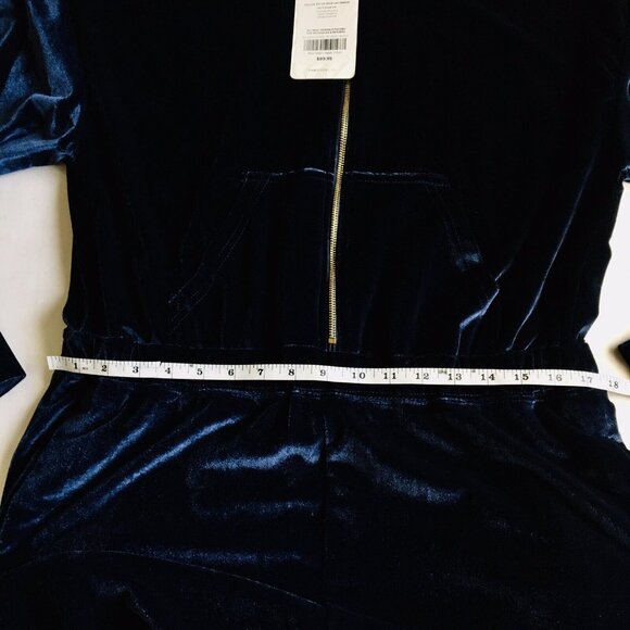 Fabletics Velour Zip Up Wide Leg Jumpsuit Deep Navy NEW Size XXL 14-16 - Picture 8 of 10